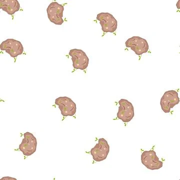 Pattern native grass seed bomb cartoon vector Stock Illustration
