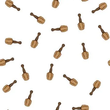 Pattern natural coconut fiber dish scrubber cartoon vector 库存插图