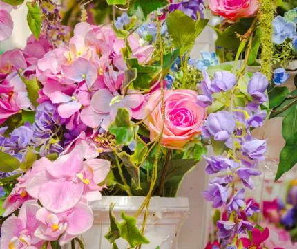 Pattern of natural flowers background Stock Photos