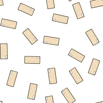 Pattern natural phone case wooden cartoon vector 库存插图