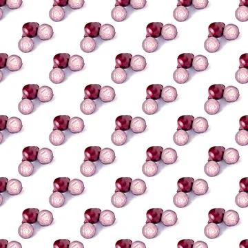 Pattern, natural purple bow, onion rings, isolated on white background, textu イラスト素材