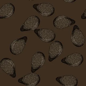 Pattern natural sesame seed sketch hand drawn Stock Illustration