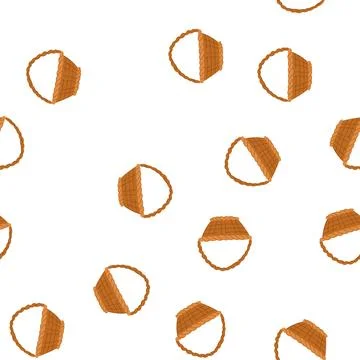 Pattern natural wicker basket cartoon vector Stockillustratie