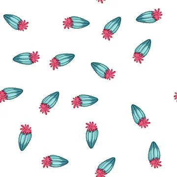 Pattern nature cactus cartoon vector Stock Illustration