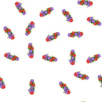 Pattern nature flower crown cartoon vector Stock Illustration