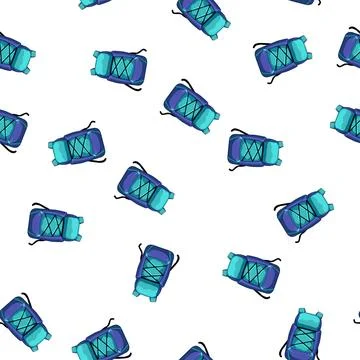 Pattern nature hiking backpack cartoon vector Illustrazione stock