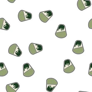 Pattern nature retro forest badge cartoon vector Illustrazione stock