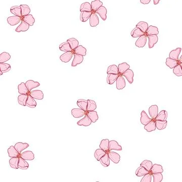 Pattern nature sakura cherry blossom cartoon vector イラスト素材