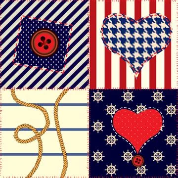 Pattern in nautical style イラスト素材