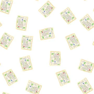 Pattern navigation map cartoon vector Stock Illustration