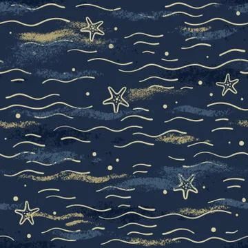 Pattern in navy style for textile or background Stock Illustration