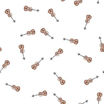 Pattern neck cello cartoon vector Stock Illustration