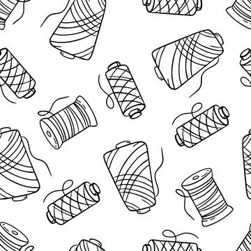 Pattern needlework sewing knitting black doodle on white background Vector il Stock Illustration