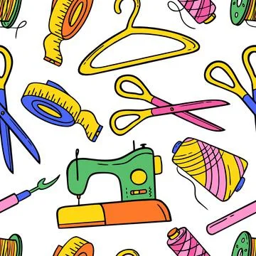 Pattern needlework sewing knitting multicolored doodle Hand made Vector Stock Illustration