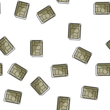 Pattern network sim card cartoon vector Stock Illustration
