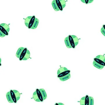 Pattern neural robot head cartoon vector Illustrazione stock
