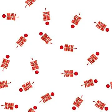 Pattern new chinese firecracker cartoon vector Stock Illustration