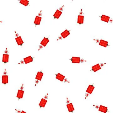 Pattern new chinese lamp cartoon vector Stock Illustration