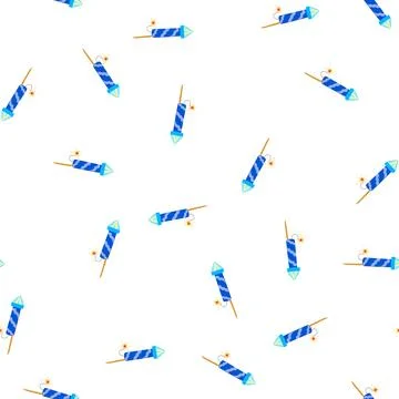 Pattern new firework rocket cartoon vector 库存插图