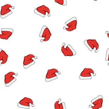Pattern new hat santa cartoon vector 스톡 일러스트