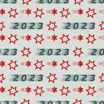Pattern New Year 2023 Merry Christmas Holiday Star Stock Illustration