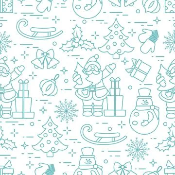 Pattern New year Merry Christmas Holiday Santa Stock-Illustration