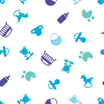 Pattern with newborn Stock Illustration