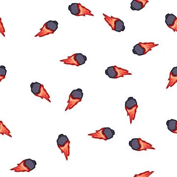 Pattern night falling meteor cartoon vector Stock Illustration