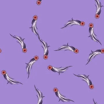 Pattern night shooting star sketch hand drawn Stock Illustration