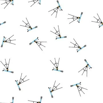 Pattern night telescope cartoon vector Illustrazione stock