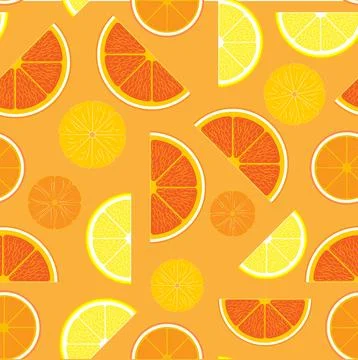 A pattern with no background depicting ripe, tropical fruits Stock Illustration