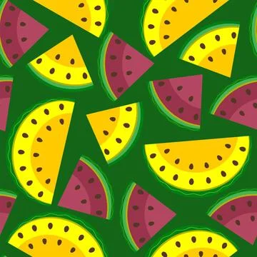 A pattern with no background, showing slices of watermelon Stock Illustration