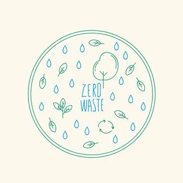 The pattern is no plastic resistant. Zero waste background in the doodle circle Stock Illustration