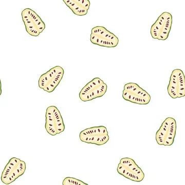 Pattern noni fruit showing healthy food concept Stock Illustration