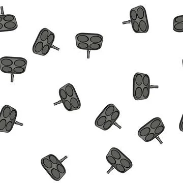 Pattern nonstick mini pancake pan cartoon vector Illustration