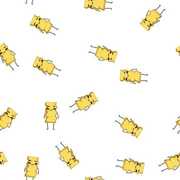 Pattern noodle pasta character cartoon vector Stock Illustration