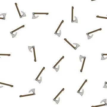 Pattern norse viking axe cartoon vector Illustration