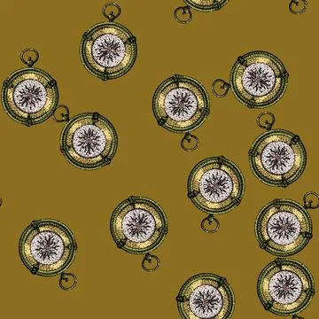 Pattern north compass sketch hand drawn イラスト素材