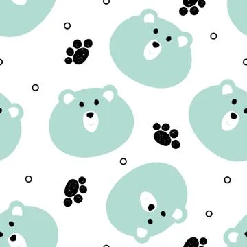 Pattern with Northern bears Stock Illustration