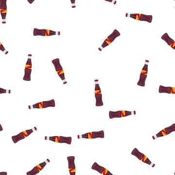 Pattern nostalgia glass soda bottle cartoon vector Stock Illustration