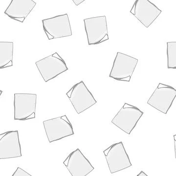 Pattern note paper curl cartoon vector Stock Illustration