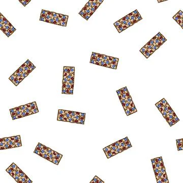 Pattern nuts granola bar cartoon vector Stock Illustration