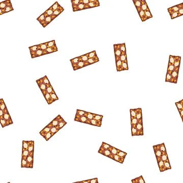 Pattern nuts granola bar cartoon vector イラスト素材