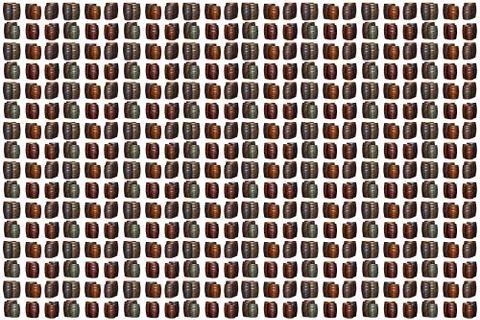 Pattern oak barrel brown gray mini set endless base background brewing pub Stock Photos