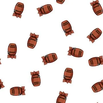 Pattern oak barrel wine cartoon vector Stock Illustration