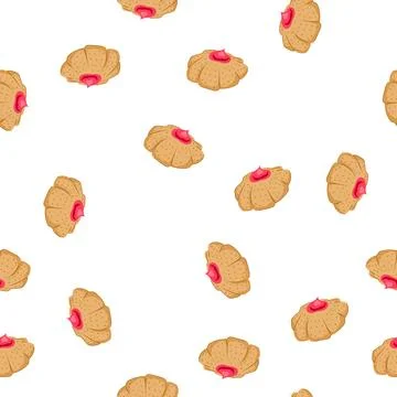 Pattern oatmeal biscuit cookie cartoon vector Stock Illustration