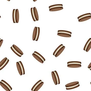 Pattern oatmeal biscuit cookie cartoon vector Illustrazione stock