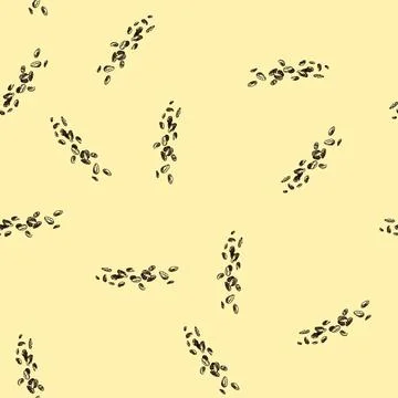 Pattern oatmeal oat flakes sketch hand drawn Stock Illustration