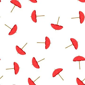 Pattern object beach umbrella cartoon vector イラスト素材