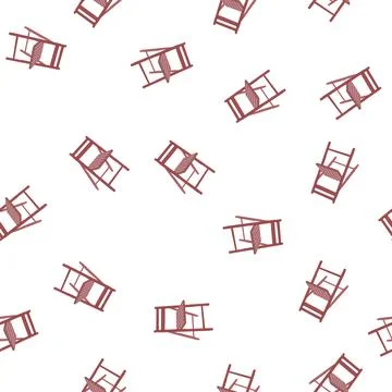 Pattern object folding chair cartoon vector Illustrazione stock